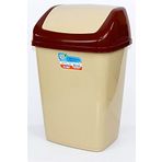 Polytime Sallanır Kapak Ofis Banyo Mutfak Bahçe Çöp Kutusu Kovası / 50 Litre / Krem / 68 x 41 x 33 Cm.