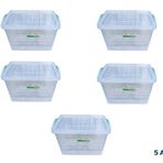 Polytime Şeffaf Kilitli Eşya Gıda Saklama Düzenleme Kabı Kutusu - Dikdörtgen - 1,75 Litre - 5 Adet