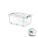 Polytime Tekerlekli Multibox Şeffaf Kilitli Saklama Düzenleme Kabı Kutusu - Dikdörtgen - 60 Litre