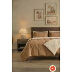 Pomelo Home %100 Pamuk Waffle Uyku Seti | Yorgan + 1 Yastık Kılıfı + Çarşaf | Çantalı Tek Kişilik - Kahverengi