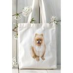 Pomeranian Köpek Baskılı Bez Çanta Omuz Çantası Kişiye Özel Model 13