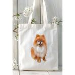 Pomeranian Köpek Baskılı Bez Çanta Omuz Çantası Kişiye Özel Model 2