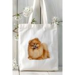 Pomeranian Köpek Baskılı Bez Çanta Omuz Çantası Kişiye Özel Model 5