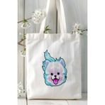 Pomeranian Köpek Baskılı Bez Çanta Omuz Çantası Kişiye Özel Model 6