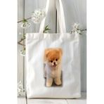 Pomeranian Köpek Baskılı Bez Çanta Omuz Çantası Kişiye Özel Model 9