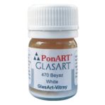 Ponart Glass Art 20 ml Beyaz Cam Boyası
