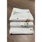 Ponchik % 100 Pamuk 7’lı Çift Kat Kareli Müslin Bebek Ağız Silme Mendili 25 x 25 cm
