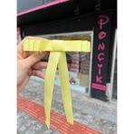 Ponçik Accessories Sarı Saten Fiyonk Otomatik Kurdele Toka - Açık Sarı
