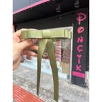 Ponçik Accessories Saten Fiyonk Otomatik Kurdele Toka - Asker Yeşili