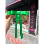 Ponçik Accessories Yeşil Saten Fiyonk Otomatik Kurdele Toka - 178 Yeşil
