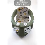 PONÇİK STORE 2'li Bebek Banyo Oturağı Ve Minder Seti - Vakum Taban Mama Oturağı, Oturak Minderi Hediye Yeşil