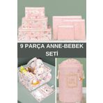 PONÇİK STORE 9 Parça Set Çamaşır Sepeti ,Bebek Çantası, Alt Açma Çantası 6'lı Valiz Organizeri Yeni DoğanBebekSet