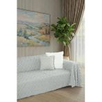 Ponela Koltuk Örtüsü Kaymaz Bohem Punch Kabartmalı 3 Boyutlu 175X300 Cm ( Large) Kaymaz, A.gri