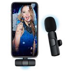Ponovo iPhone ile Uyumlu Kablosuz Yaka Mikrofon, Telefon Video Kaydı için Yaka Klipsli Mikrofon TikTok YouTube Canlı Yayın Vlog (Uygulama/Bluetooth Gerekmez)