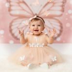 Ponpon Baby Kız Bebek Yenidoğan Mevlüt Elbisesi Bebek Hediyelik Mevlütlük Elbise - Pembe - 0 - 6 Ay