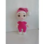 Ponpon Bereli Bebek Uyku Arkadaşı Amigurumi Organik Oyuncak
