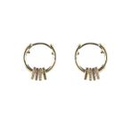 Ponponiere Altın - Yeşil - Mor - Mavi Kadın Küpe Marla Earrings