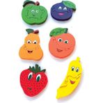 Ponpontoys Meyve Sebze Öğreniyorum Seti 1 Elma, Armut, Erik, Portakal, Çilek, Muz Ahşap Puzzle Yapboz - Kırmızı - Yeşil