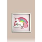 Pony Temalı Katmanlı Mdf - Çocuk ve Bebek Odası Duvar Tablosu 33x33x2.5 Cm