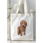 Poodle Köpek Baskılı Bez Çanta Omuz Çantası Kişiye Özel Model 6