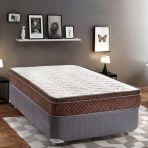 Pooly 90X190 Coffee Bamboo Yaylı Yatak Ortopedık Pedlı Bamboo Yatak