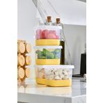 Poomy 4'Lü Set Silikon Tabanlı Dikdörtgen 550 ml Difriz Saklama Kabı - Derin Dondurucu Saklama Kabı