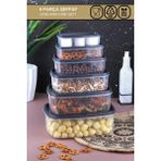 Poomy 6 Lı Dikdörtgen Şeffaf Saklama Kabı Seti 300 ml-500 ml-800 ml-1200 ml-1900 ml-2900