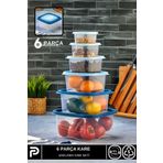 Poomy 6Lı Hava Geçirmez Saklama Kabı Seti - 1x(210x330x630x1100x1800x3300Ml)