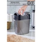 Poomy Gri-siyah Renkli Tezgah Üstü Yutan Çöp Kovası, CN.HH.99.22
