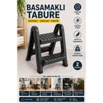 Poomy Katlanabilir Basamaklı Tabure 2 Basamak Kaymaz Yüzey Hafif Taşınabilir Plastik Merdiven Tabure