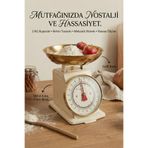 Poomy Retro Mutfak Terazisi - 2 KG Kapasiteli Mekanik Hassas Tartı - Metal Kasa Krem Gold Kase