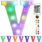 Pooqla Uzaktan Kumandalı Renkli LED Marquee Mektup Işıkları - Işıklı Seçim Çerçevesi İşaretleri - Yıldönümü Parti Odası Dekorasyonu için Işıklı Mektuplar - Erkek Çocuklar Kızlar Kadınlar Erkekler için