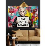 Pop Art Albert Einstein Aşk Sözleri Dekoratif Kanvas - Mdf Ahşap Tablo