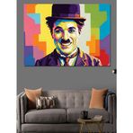 Pop Art Charlie Chaplin Portresi Dekoratif Kanvas - Mdf Ahşap Tablo