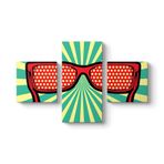Pop Art Gözlük Tablosu 81 x 50-3 Parçalı