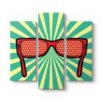 Pop Art Gözlük Tablosu 96 x 90-3 Parçalı