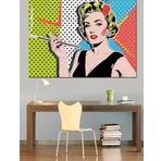 Pop Art Kadın Figürü Dekoratif Kanvas - Mdf Ahşap Tablo
