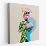 Pop Art Kahve İçen Çizgi Roman Kahramanı Dekoratif Kanvas Tablo, Duvar Dekoru 5800