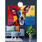 Pop Art Köpek Portresi Dekoratif Kanvas - Mdf Ahşap Tablo