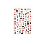 Pop Beauty Nail Art Tırnak Süsleme Sticker, Tırnak Dövmesi, Tırnak Tattoo - Siyah - Kırmızı