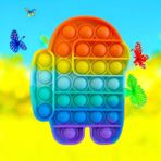 Pop It - Among Us Gökkuşağı Renk Duyusal Oyuncak Zihinsel Gelişim Popit