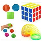 Pop it Up Popit Duyusal Zihinsel Stres Oyun 3 Ad Rubik Zeka Küp 1 Ad Beyin Stres Top 1 Ad Stres Yayı 1 Ad.