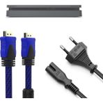 Pop Konsol Ps4 Slim Güç Kablosu HDMI Örgülü Kablo Set Playstation 4 Aksesuar - Mavi