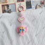 Pop Mart Kawaii Labubu Crybaby x Uçan Küçük Polis Zinciri Sırt Çantası Kolye Boncuk Aksesuarları ile Bilezik Anahtarlık Dekorasyon Renk: Siyah (Yurt Dışından) - Renkli