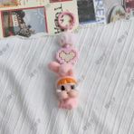 Pop Mart Kawaii Labubu Crybaby x Uçan Küçük Polis Zinciri Sırt Çantası Kolye Boncuk Aksesuarları ile Bilezik Anahtarlık Dekorasyon Renk: Yeşil (Yurt Dışından) - Renkli
