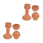 POPETPOP 2 Set Minyatür Saksı Seramik Saksılar Saksı Diy Bahçe Mini Ekici Küçük Flowerpot Toplu Açık Mini Tencere Minyatür Bonsai Saksıları Çömlek Çiçek Saksısı Pişmiş Toprak Brown 4 Adet*2