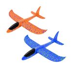 POPETPOP 2Pcs Manuel Köpük Uçan Planör Uçaklar 48CM Atma Eğlenceli Zorlu Hava Uçak Uçak Whirly Uçan Planör Köpük Oyuncak Erkek Kız Için