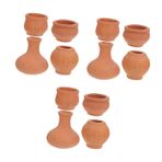 POPETPOP 3 Takım Minyatür Saksı Küçük Masaüstü Saksı Iç Mekan Bitkileri Için Küçük Yetiştiriciler Açık Mini Tencere Minyatür Bonsai Saksıları Seramik Saksılar Pişmiş Toprak Brown 4 Adet * 3