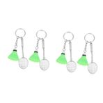 POPETPOP 4 badminton anahtarlık raket anahtarlık tenis kolye anahtarlık mini badminton raketi anahtarlıklar minyatür basketbol aksesuarları araba asılı dekorlar çanta kolye plastik