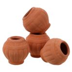 POPETPOP 4 Pişmiş Toprak Kaplar Seramik Bonsai Saksıları Çömlek Saksıları Drenaj Deliği Ile Mini Kapalı Dış Mekan Bitkileri Için Etli Tencere
